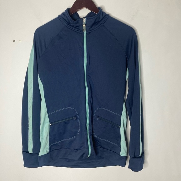 Alo Size XXL Women's Zip Up Track Jacket Blue - Picture 2 of 8